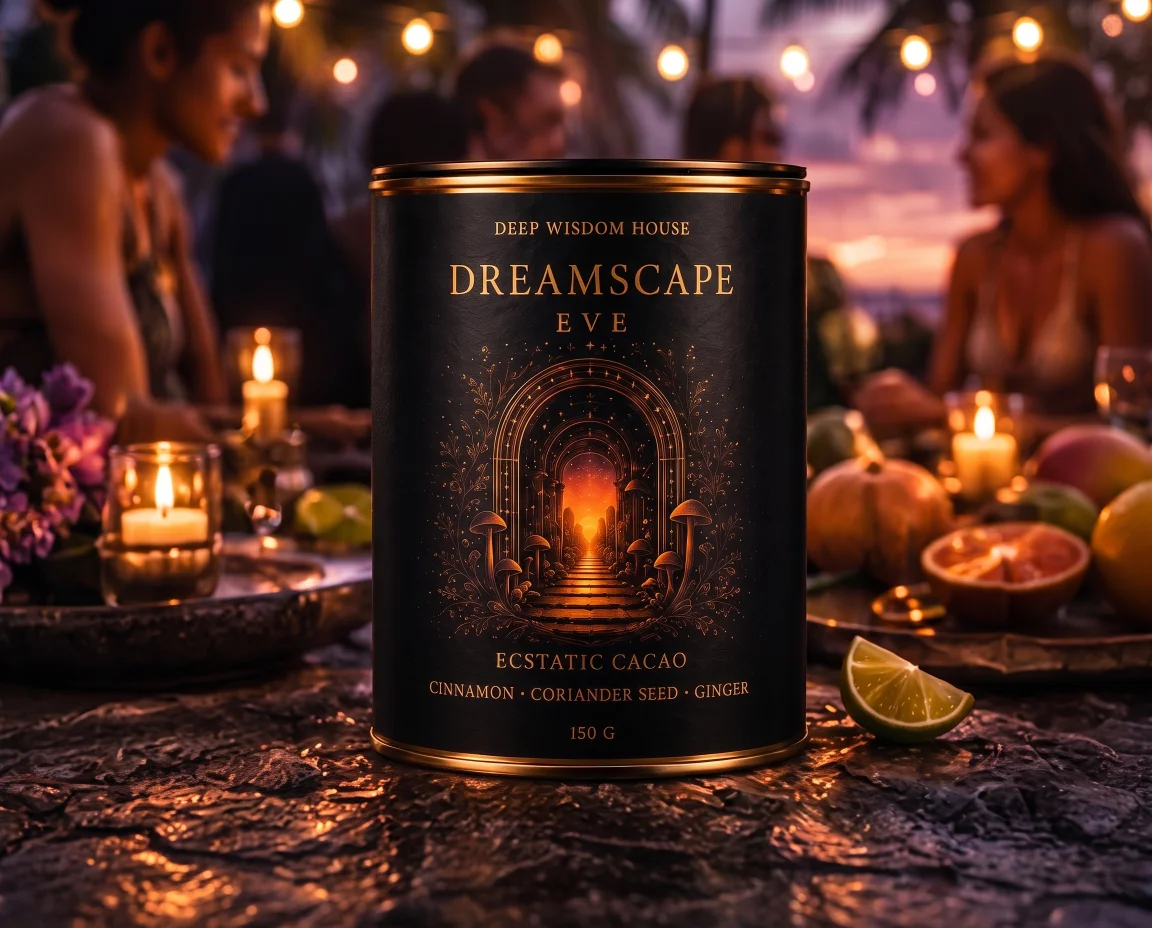 Dreamscape Eve canister in a warm gathering at sunset